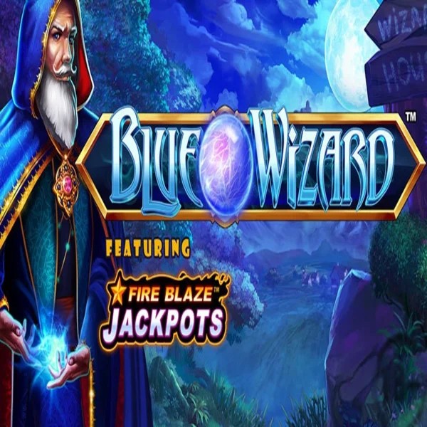 Slots logo of Blue Wizard Fire Blaze Jackpots from Rarestone Gaming at Spinbara Casino