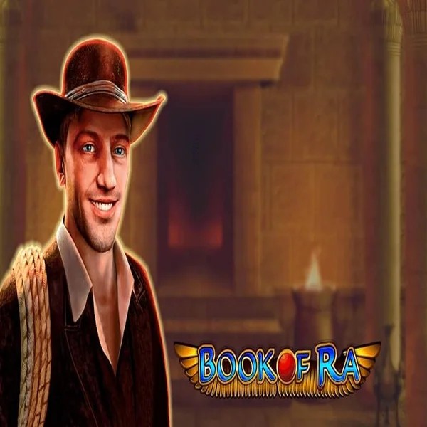Book of Ra slot logo by Greentube at Spinbara Casino